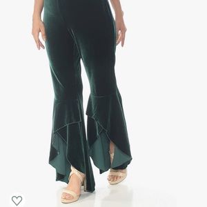 INC Velvet Split-Ruffle Bellbottoms sz 10